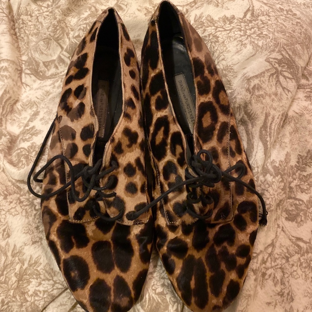 Diane von Furstenberg Leopard Oxfords Sz 10